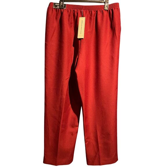 Alfred Dunner Size 16 NWT elastic waist burgundy pants Office Work Professional - Picture 2 of 9